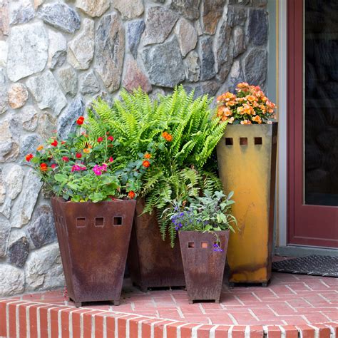 metal house planter|large metal planters for outdoors.